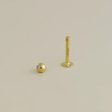 14K Solid Gold CZ Ball Labret Stud – Anygolds