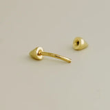 14K Solid Gold Double Spike Curved Barbell – Anygolds