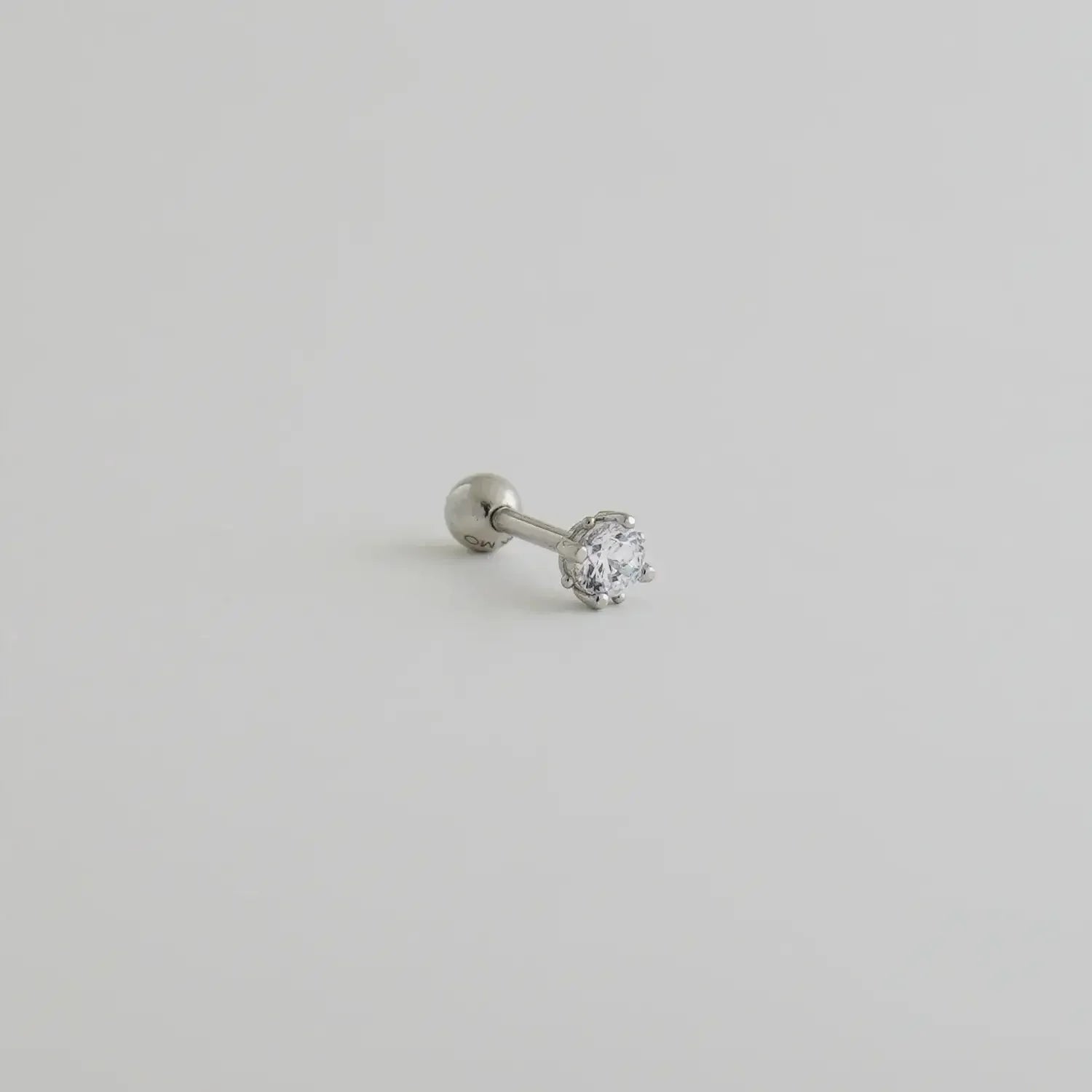 14K Solid Gold Solitaire CZ Round Stud – Anygolds