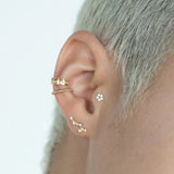 14K Solid Gold Mini Daisy Flower Stud (Internal | External) – Anygolds