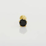 14K Solid Gold Black CZ Round Stud – Anygolds