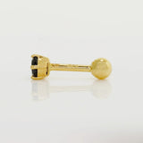 14K Solid Gold Black CZ Round Stud – Anygolds
