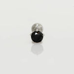 14K Solid Gold Black CZ Round Stud – Anygolds