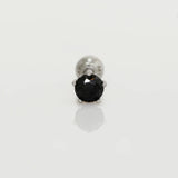 14K Solid Gold Black CZ Round Stud – Anygolds