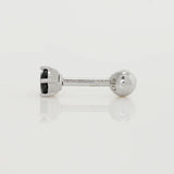 14K Solid Gold Black CZ Round Stud – Anygolds