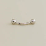 14K Solid Gold Plain Ball Curved Barbell – Anygolds