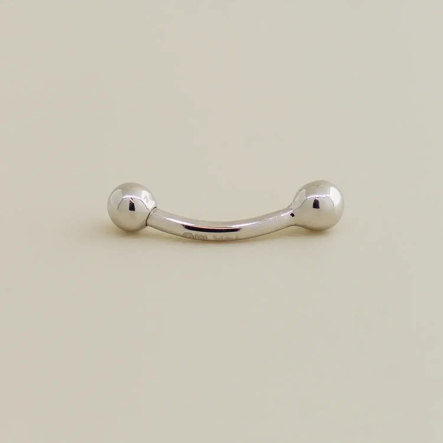 14K Solid Gold Plain Ball Curved Barbell – Anygolds