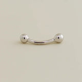 14K Solid Gold Plain Ball Curved Barbell – Anygolds