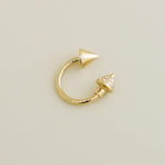 14K Solid Gold Spike Horseshoe Hoop – Anygolds
