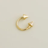 14K Solid Gold Spike Horseshoe Hoop – Anygolds