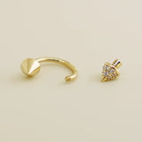 14K Solid Gold Spike Horseshoe Hoop – Anygolds