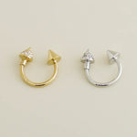 14K Solid Gold Spike Horseshoe Hoop – Anygolds