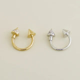 14K Solid Gold Spike Horseshoe Hoop – Anygolds