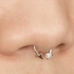 14K Solid Gold Spike Horseshoe Hoop – Anygolds