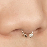 14K Solid Gold Spike Horseshoe Hoop – Anygolds