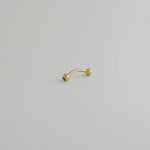 14K Solid Gold CZ Ball Curved Barbell – Anygolds