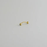 14K Solid Gold CZ Ball Curved Barbell – Anygolds