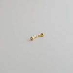 14K Solid Gold CZ Ball Curved Barbell – Anygolds