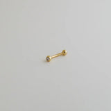 14K Solid Gold CZ Ball Curved Barbell – Anygolds