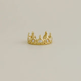 14K Solid Gold CZ Heart Tiara Ear Cuff – Anygolds