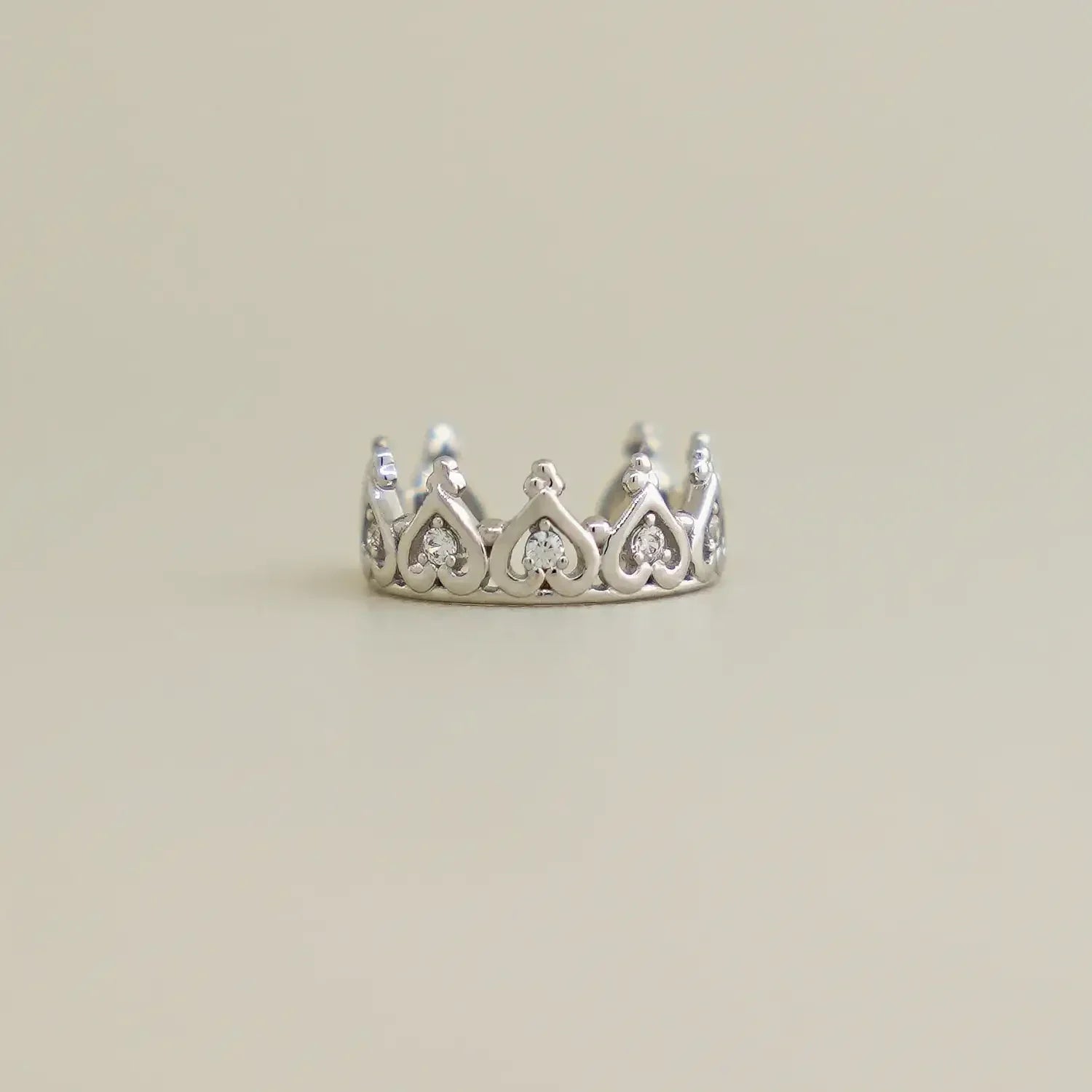 14K Solid Gold CZ Heart Tiara Ear Cuff – Anygolds