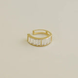 14K Solid Gold Baguette-Cut CZ Ear Cuff – Anygolds