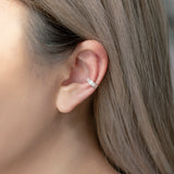 14K Solid Gold Baguette-Cut CZ Ear Cuff – Anygolds