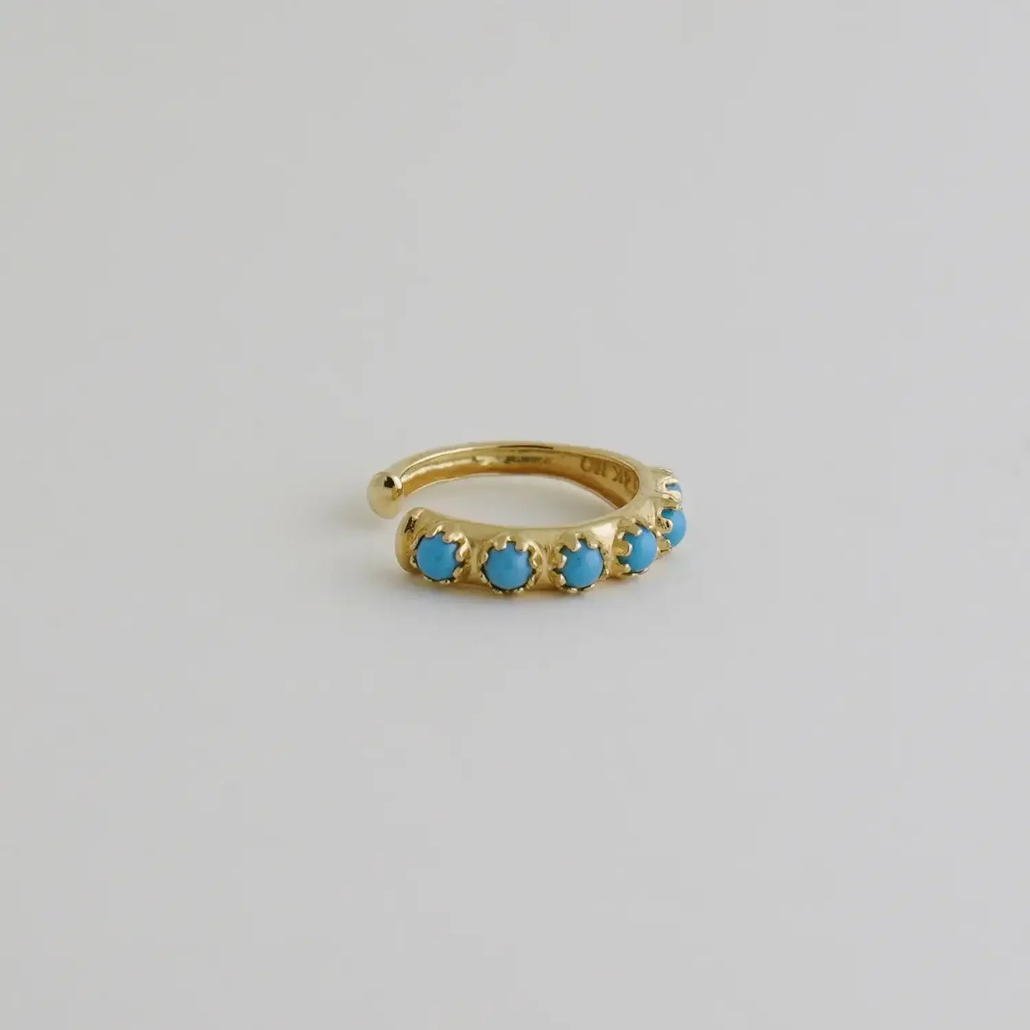 14K Solid Gold Turquoise Ear Cuff – Anygolds