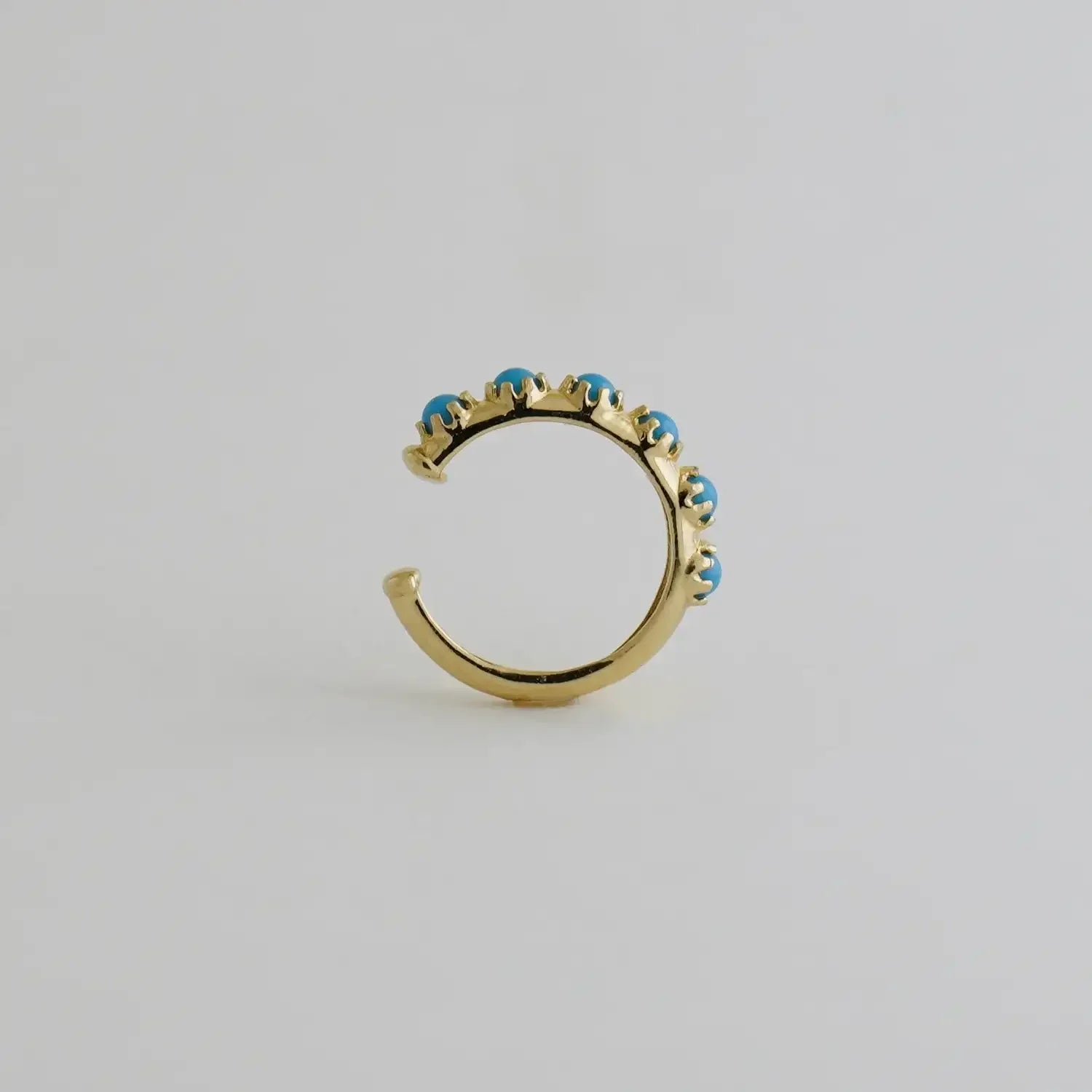 14K Solid Gold Turquoise Ear Cuff – Anygolds