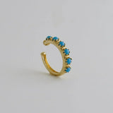 14K Solid Gold Turquoise Ear Cuff – Anygolds