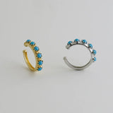 14K Solid Gold Turquoise Ear Cuff – Anygolds