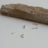 14K Solid Gold Diamond Round Stud – Anygolds