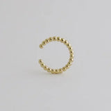 14K Solid Gold Beaded Gold Ear Cuff – Anygolds