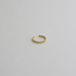 14K Soild Gold Beaded Ear Cuff - Anygolds 