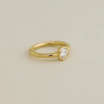 14K Solid Gold Bezel CZ Clicker Hoop – Anygolds