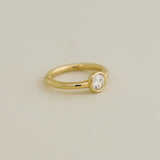 14K Solid Gold Bezel CZ Clicker Hoop – Anygolds