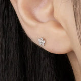 14K Solid Gold Beaded Flower Stud – Anygolds
