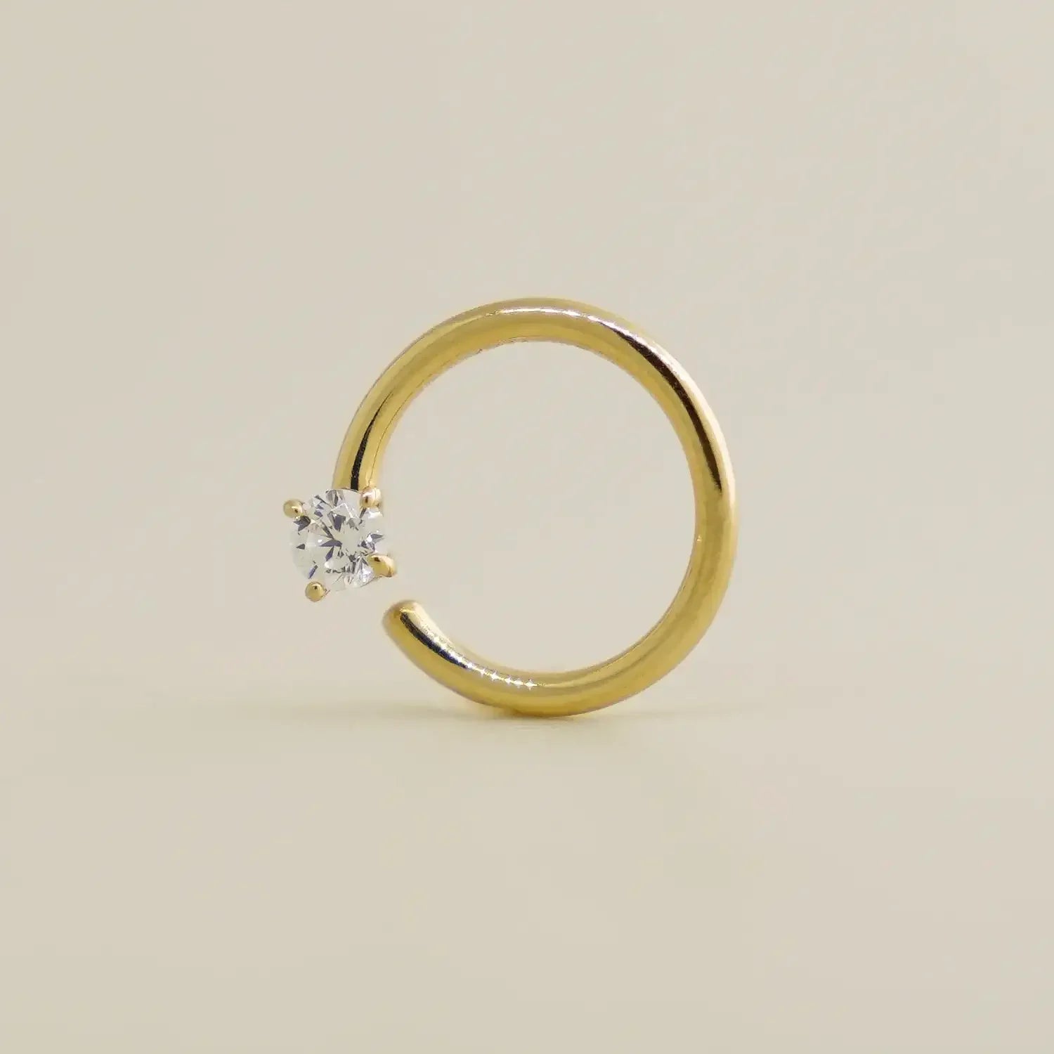 14K Solid Gold Gemstone Continuous Hoop – Anygolds