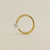 14K Solid Gold Gemstone Continuous Hoop – Anygolds