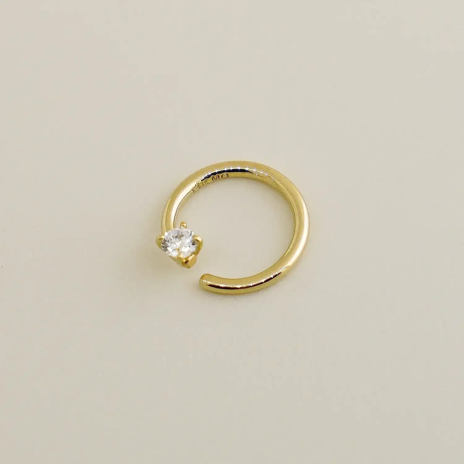 14K Solid Gold Gemstone Continuous Hoop – Anygolds