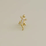 14K Solid Gold Baby Lizard CZ Stud – Anygolds