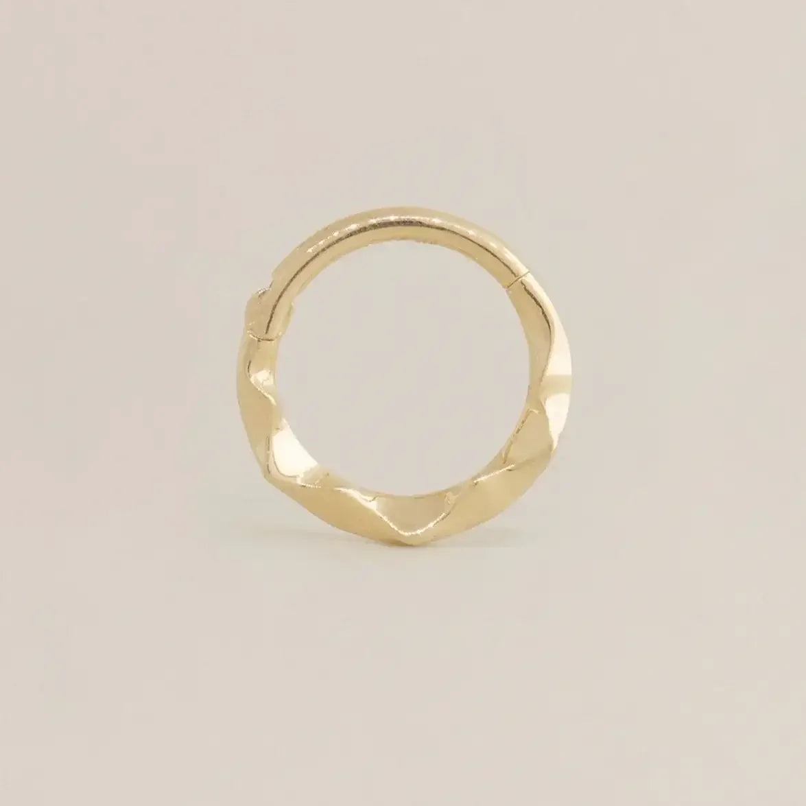 14K Solid Gold Wrinkled Clicker Hoop – Anygolds