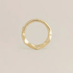 14K Solid Gold Wrinkled Clicker Hoop – Anygolds