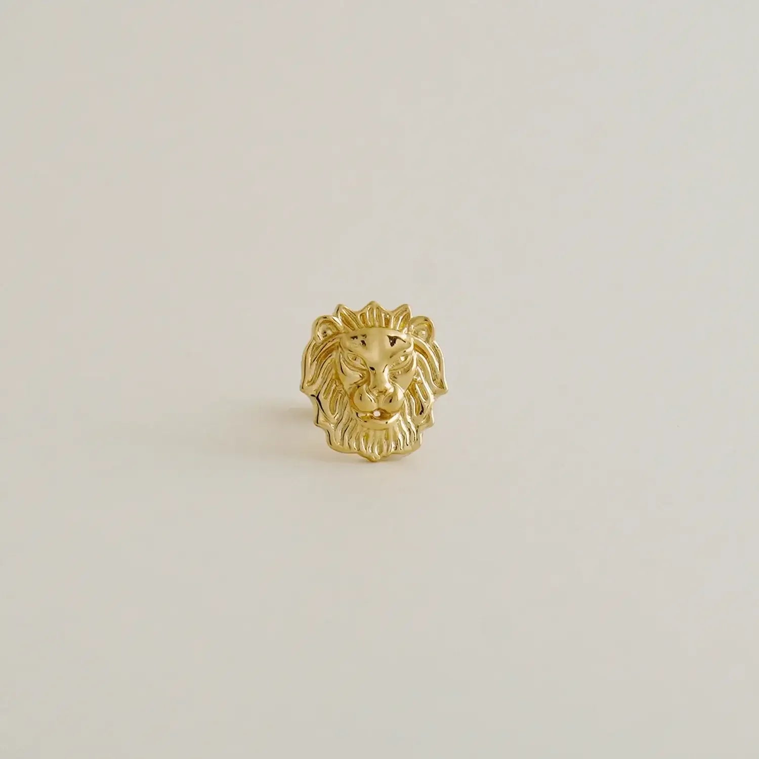 14K Solid Gold Lion Stud – Anygolds