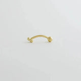 14K Solid Gold Trinity Floral Curved Barbell – Anygolds
