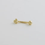 14K Solid Gold Trinity Floral Curved Barbell – Anygolds