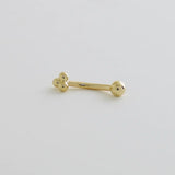 14K Solid Gold Trinity Floral Curved Barbell – Anygolds