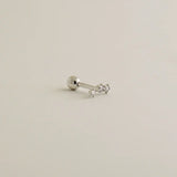 14K Solid Gold Triple CZ Star Stud – Anygolds