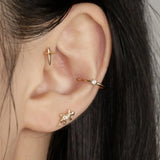 14K Solid Gold Single Diamond Clicker Hoop – Anygolds