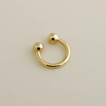 14K Solid Gold Plain Horseshoe Hoop – Anygolds